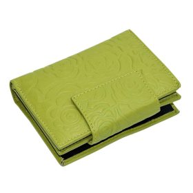    Dámska kožená peňaženka zelenej farby s potlačou kvetov Sylvia Belmonte