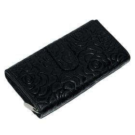    Čierna dámska kožená peňaženka Sylvia Belmonte 17,7 × 10 cm