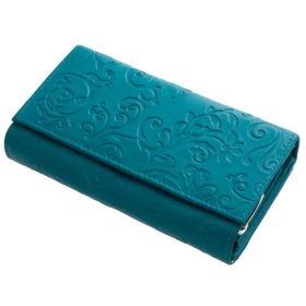    Sylvia Belmonte kvetinová červená kožená peňaženka 13,3 × 9,5 cm