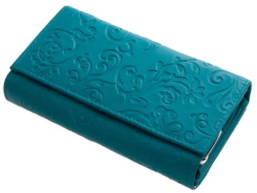  Sylvia Belmonte kvetinová červená kožená peňaženka 13,3 × 9,5 cm