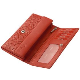    Čierna dámska kožená peňaženka Sylvia Belmonte 17,7 × 10 cm