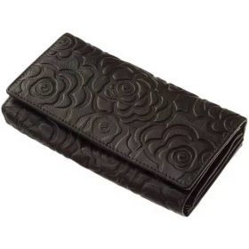    Sylvia Belmonte kvetinový vzor, modrá dámska kožená peňaženka 17,7 x 10 cm