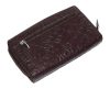  S. Belmonte tlačený vzor, hnedá dámska kožená peňaženka 16 x 9,5 cm