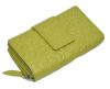  S. Belmonte tlačený vzor, zelená dámska kožená peňaženka 16 x 9,5 cm