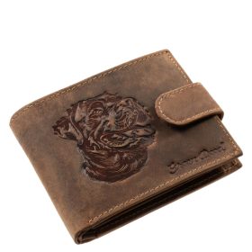    Komplexná kožená peňaženka na remienok GreenDeed so vzorom poľovného psa