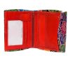  Sylvia Belmonte ručne maľovaná červená kožená peňaženka 9,5 x 12,5 cm