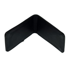  S.Belmonte čierna kožená spona na peniaze 7 × 4 cm