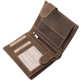    Čierna kožená peňaženka s potlačou hlavy jeleňa GreenDeed 12 × 9,5 cm