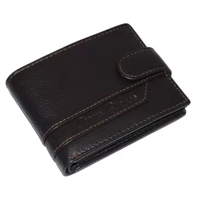    Corvo Bianco klipsová pánska tmavohnedá kožená peňaženka 10,8 × 8,5 cm