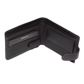    Corvo Bianco klipsová pánska tmavohnedá kožená peňaženka 10,8 × 8,5 cm