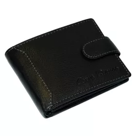    Corvo Bianco klipsová pánska čierna kožená peňaženka 10,8 × 8,5 cm