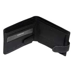    Corvo Bianco klipsová pánska čierna kožená peňaženka 10,8 × 8,5 cm