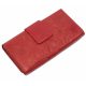  Dámska kožená peňaženka Giultieri červená s tlačeným vzorom, klip, 17,5 x 9 cm