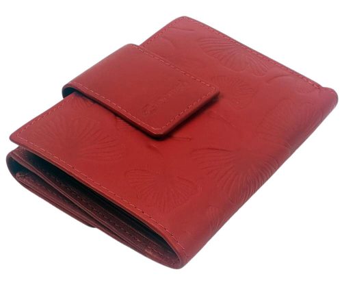  Giultieri: tlačený vzor, červená dámska kožená peňaženka 12 x 9,5 cm