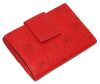  Giultieri: tlačený vzor listov, červená dámska kožená peňaženka 14 x 10 cm