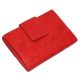  Giultieri: tlačený vzor listov, červená dámska kožená peňaženka 14 x 10 cm