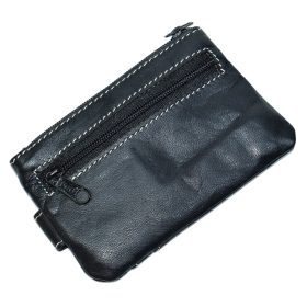  SLM čierna kožená kľúčenka čierna