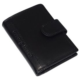    GreenDeed čierny, zapínateľný kožený držiak na karty 10 × 7 cm