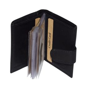    GreenDeed čierny, zapínateľný kožený držiak na karty 10 × 7 cm