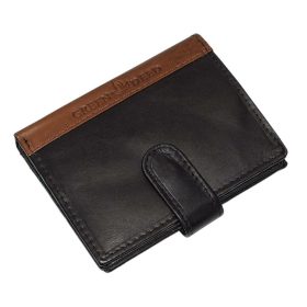  GreenDeed tmavohnedý kožený držiak na karty s klipom