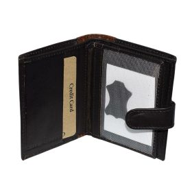  GreenDeed tmavohnedý kožený držiak na karty s klipom