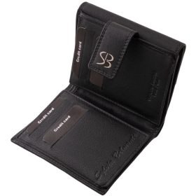    Čierna kožená dámska peňaženka s potlačou kvetov Sylvia Belmonte