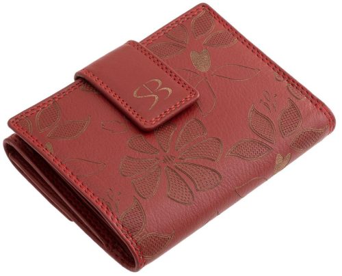  Čierna kožená dámska peňaženka s potlačou kvetov Sylvia Belmonte