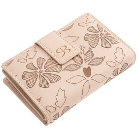    Čierna kožená dámska peňaženka s potlačou kvetov Sylvia Belmonte