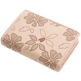    Čierna kožená dámska peňaženka s potlačou kvetov Sylvia Belmonte