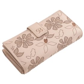    Čierna kožená dámska peňaženka s potlačou kvetov Sylvia Belmonte