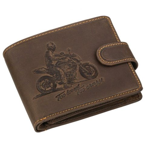  Kožená peňaženka GreenDeed so športovým vzorom motorky
