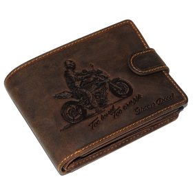    Kožená pripínacia peňaženka GreenDeed s potlačou športovej motorky 12,5 × 10 cm