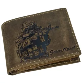  Lovecká kožená peňaženka GreenDeed s medvedím vzorom