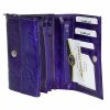  Giultieri: tlačený vzor, fialová dámska kožená peňaženka 13,5 x 9,5 cm