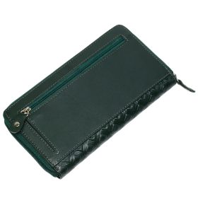    Giultieri: Jedinečná zelená dámska kožená peňaženka s potlačou 19,5 x 10,5 cm