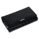  Giultieri: dámska čierna kožená peňaženka s tlačeným vzorom 17,5 x 10 cm