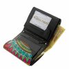  Motív Giultieri Mandala, malá čierna dámska kožená peňaženka
