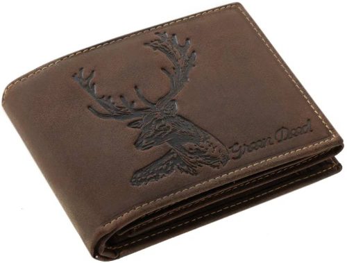  Lovecká pánska kožená peňaženka GreenDeed so vzorom jeleňa