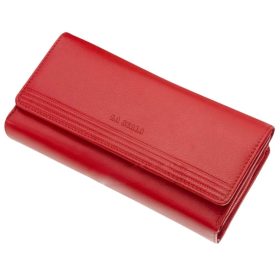    La Scala červená dámska veľká kožená peňaženka 19 x 10 cm