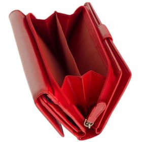    La Scala červená dámska veľká kožená peňaženka 19 x 10 cm