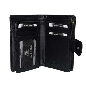  Čierna dámska kožená peňaženka La Scala 9,5 × 14 cm