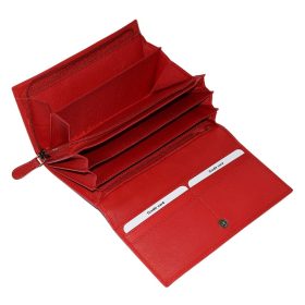    La Scala veľká dámska červená kožená peňaženka 18,5 × 10 cm