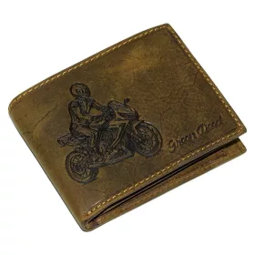    Kožená peňaženka GreenDeed so športovým vzorom motorky