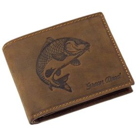    Rybárska kožená peňaženka GreenDeed so vzorom šťuky 12,3 x 9 cm