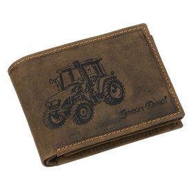  Kožená peňaženka GreenDeed s potlačou traktora, RFID