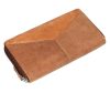  Giultieri: dámska peňaženka z hnedej kože s kombinovanou textúrou 18 x 10 cm