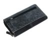  Giultieri: kombinovaná textúra čierna dámska kožená peňaženka 18 x 10 cm