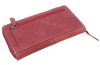  Giultieri: Červená dámska kožená peňaženka s kombinovanou textúrou 18 x 10 cm