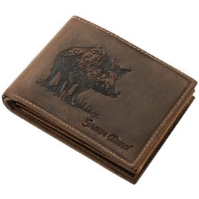    Pánska kožená peňaženka GreenDeed hunter so vzorom diviaka