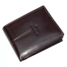    Vester pánska tmavohnedá kožená peňaženka 12 × 9,3 cm